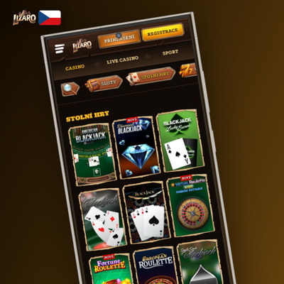 Sportovní sázky a live sázení na fotbal a hokej v aplikaci Lizaro Casino