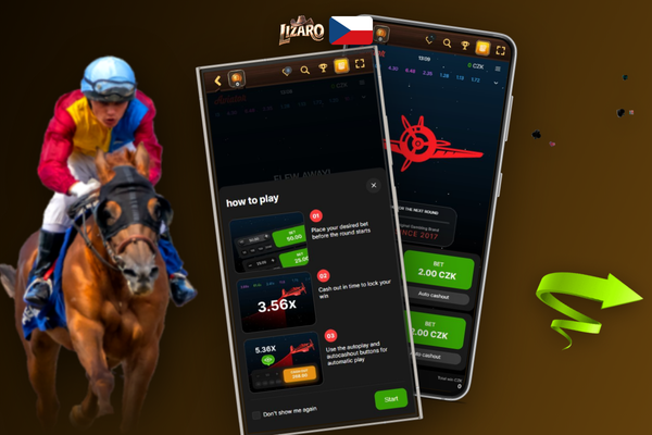 Ovládací panel Aviator v Lizaro Casino s tlačítkem cash out a auto-cashoutem