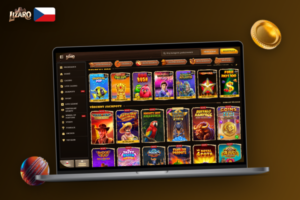 Lizaro Casino na počítači zobrazuje nenápadné oznámení o automatické aktualizaci klienta
