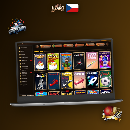 Lizaro Casino pro PC – desktopový klient s lobby her a tlačítkem stažení