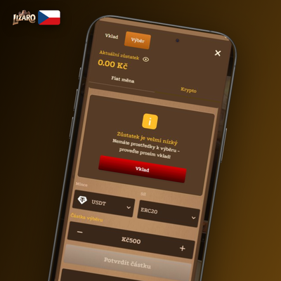 Výběr přes e-peněženky Skrill, Neteller a MiFinity v Lizaro Casino do 24 hodin