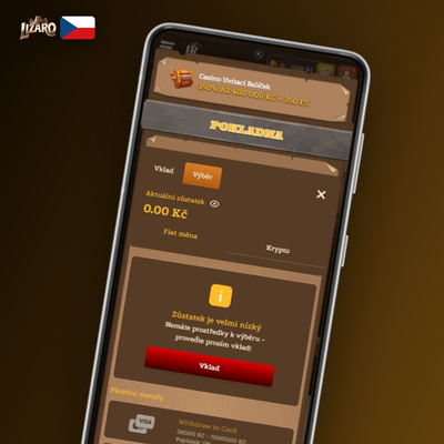 Mobilní výběr přes Apple Pay a Google Pay v Lizaro Casino jedním klepnutím