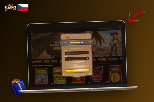 Lizaro Casino nabízí registraci přes e-mail nebo sociální sítě