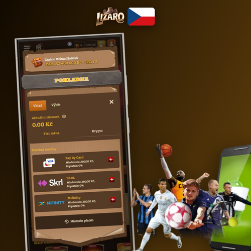 Lizaro Casino vklad: platební karta, Apple Pay a kryptoměny na jednom místě